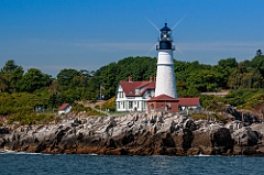 Waterside View of Portland Head Lighthouse in Maine